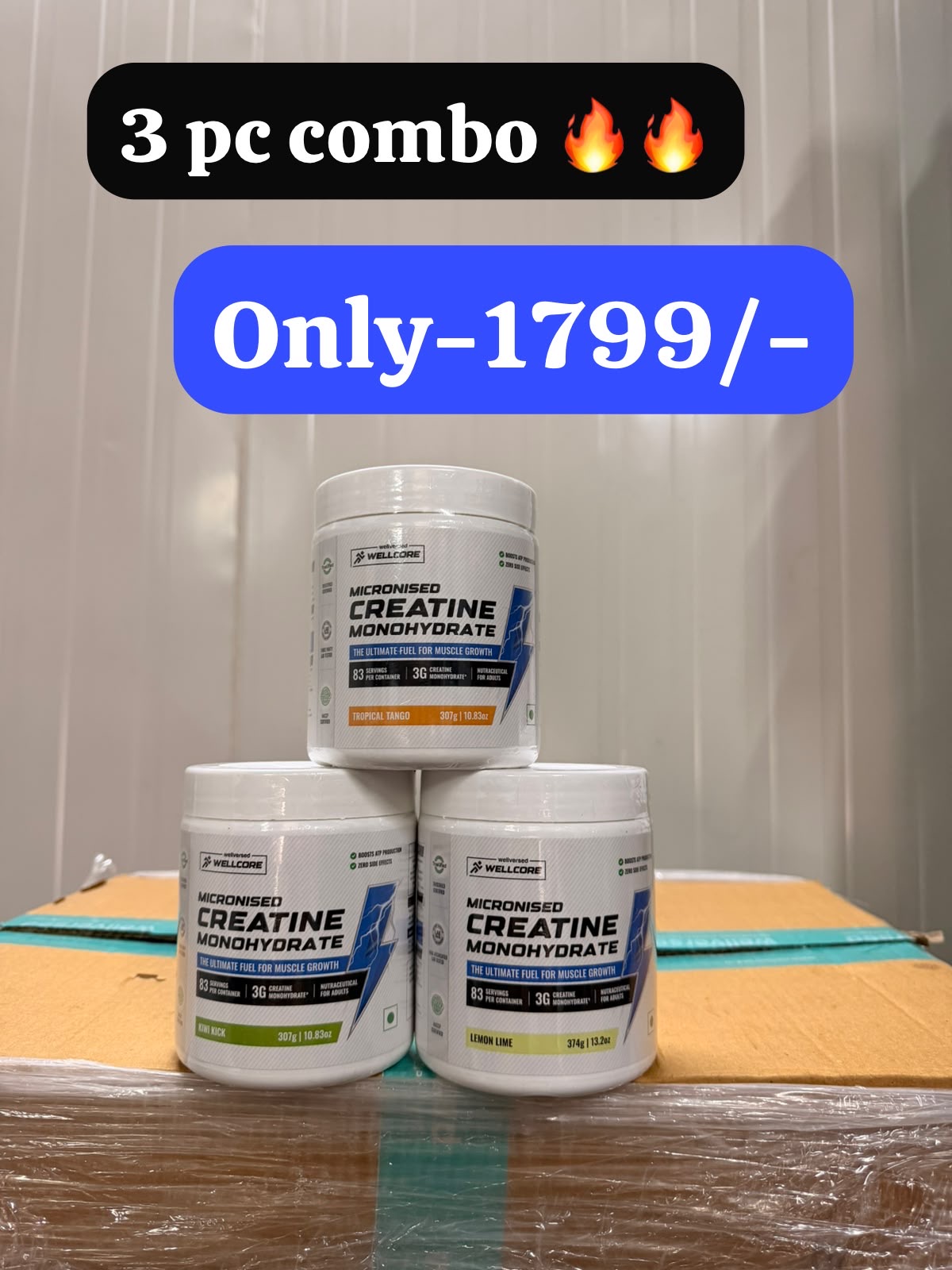 Wellcore creatine 307 gm 3 pc combo deal Fresh stock